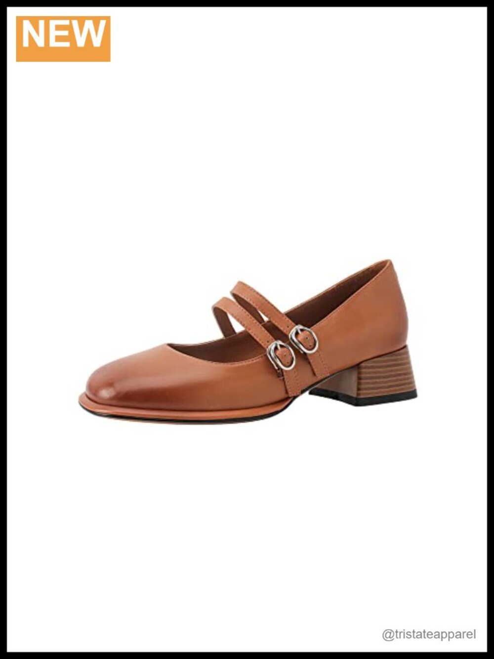 Genuine Leather Mary Jane Pumps Round Toe Low Heel Casual